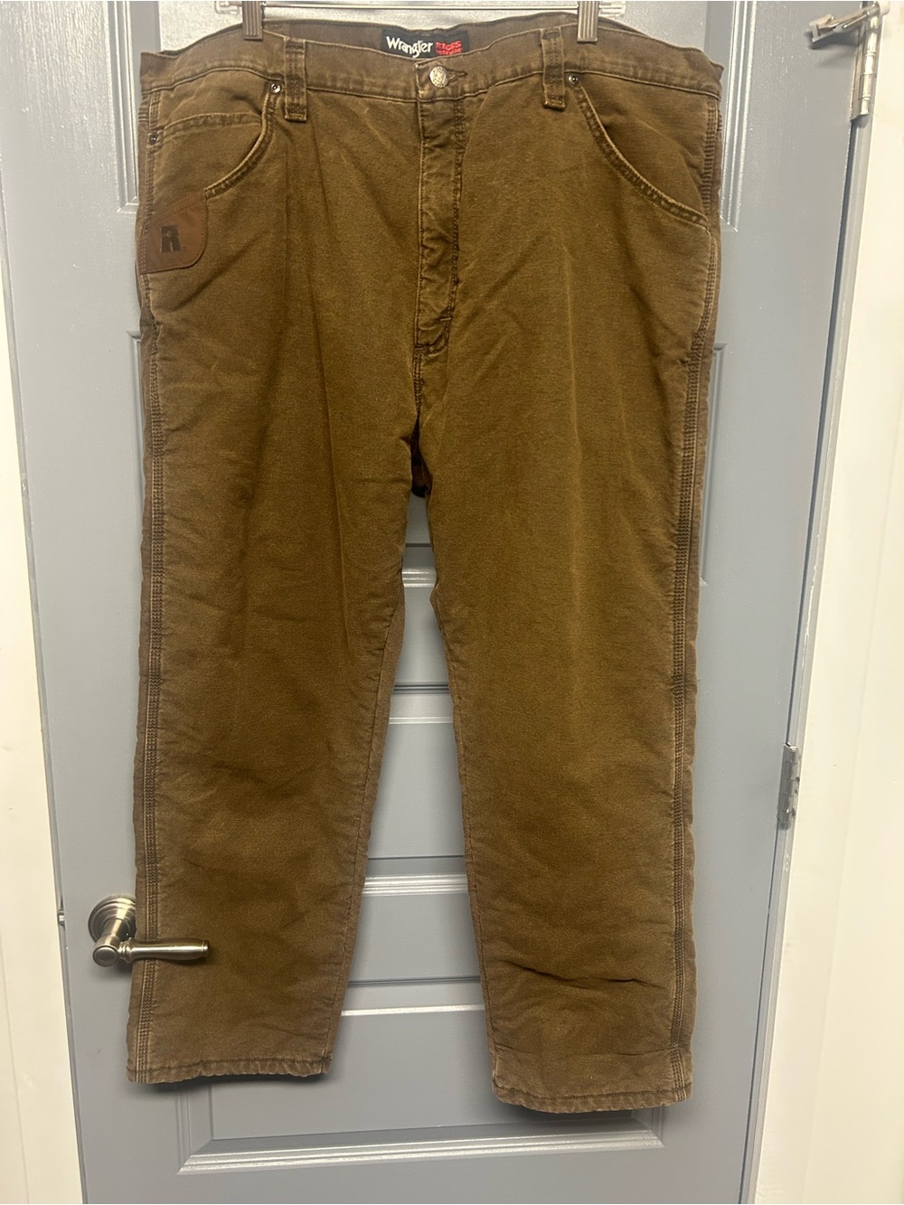 WRANGLER RIGGS WORKWEAR LINED HEAVY DUTY CANVAS WORK PANTS 42x30